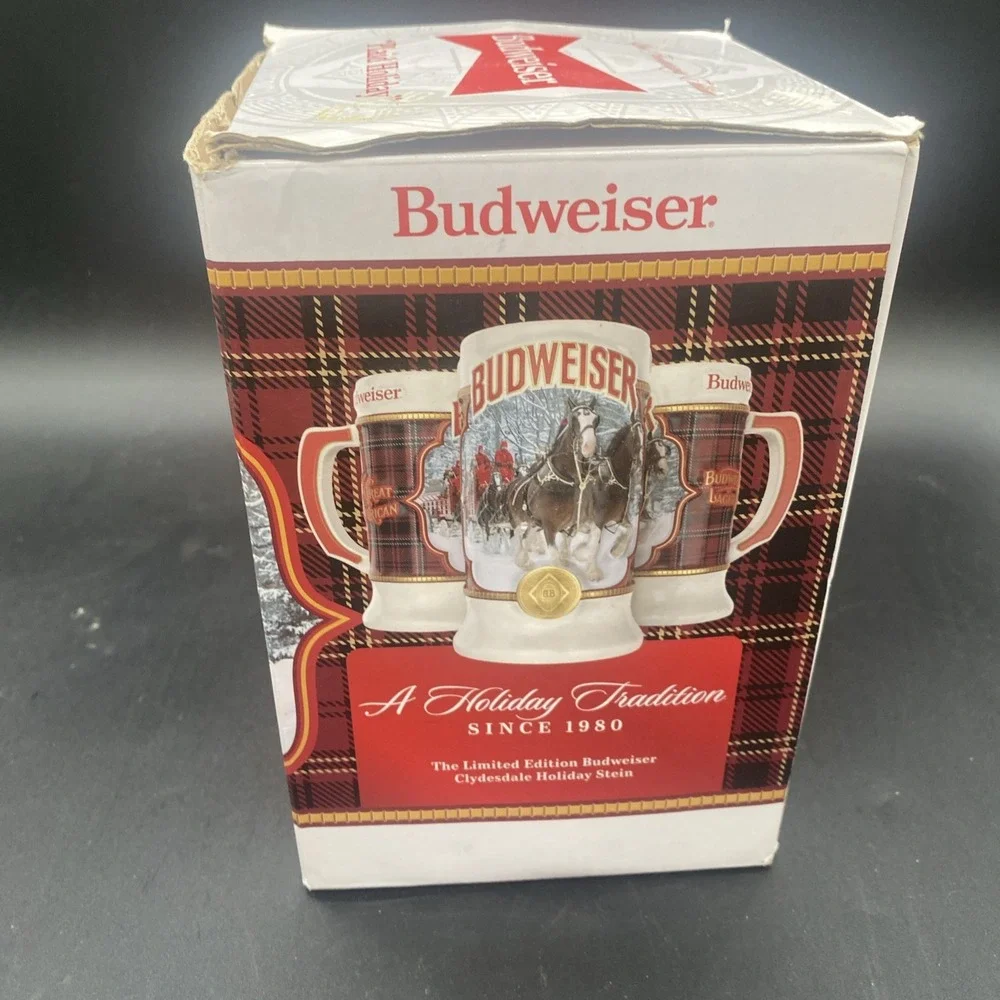 2021 - Budweiser 42nd Anniversary Christmas Stein Plaid Holiday Clydesdale